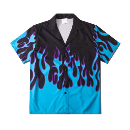 Street Flame Summer Shirt Blue