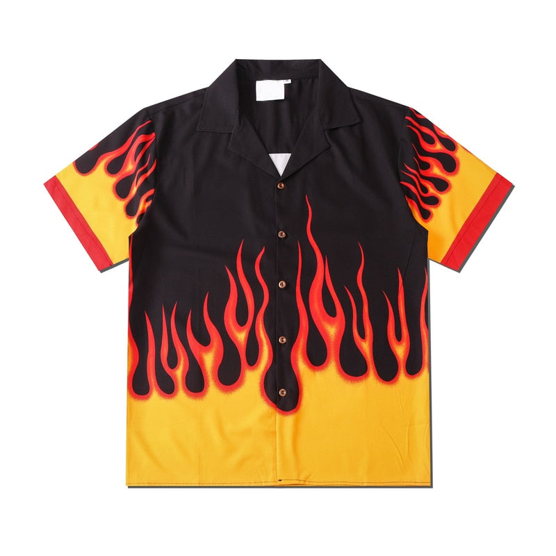 Street Flame Summer Shirt Orange