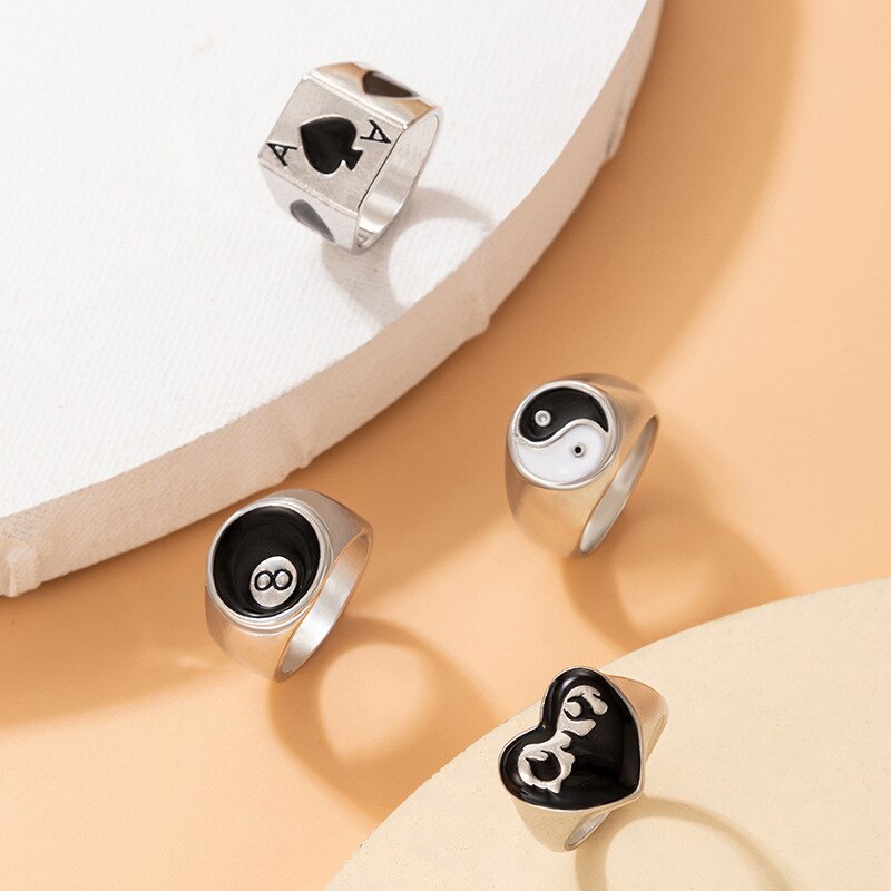 4Pcs Statement Rings