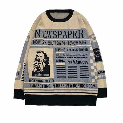 Vintage Newspaper Sweater