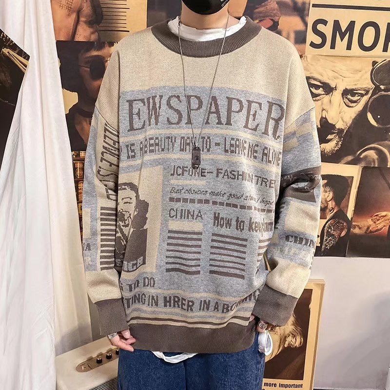 Vintage Newspaper Sweater