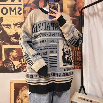 Vintage Newspaper Sweater