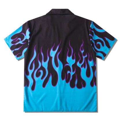 Street Flame Summer Shirt Blue