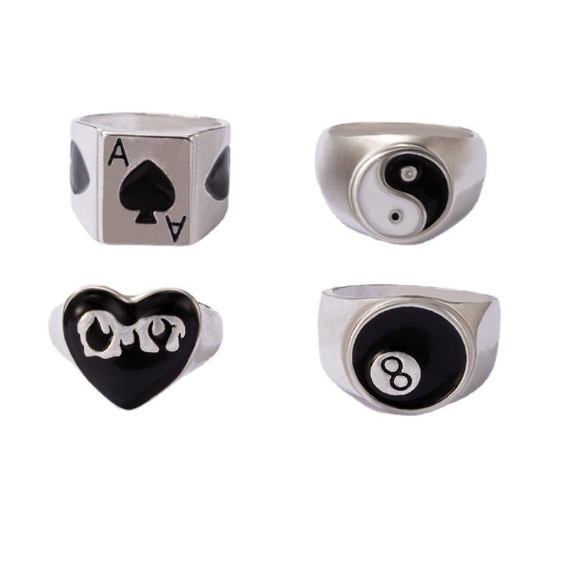 4Pcs Statement Rings