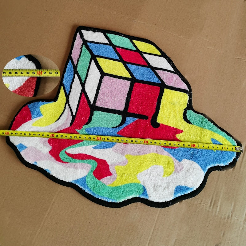 Melting Rubiks Tufting Rug