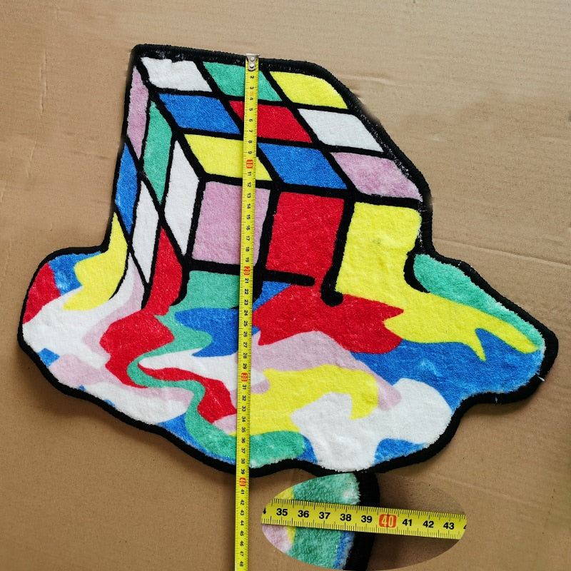 Melting Rubiks Tufting Rug