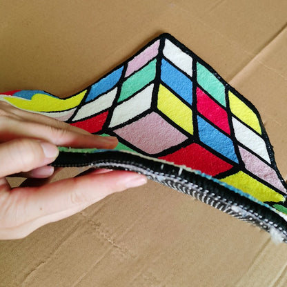 Melting Rubiks Tufting Rug